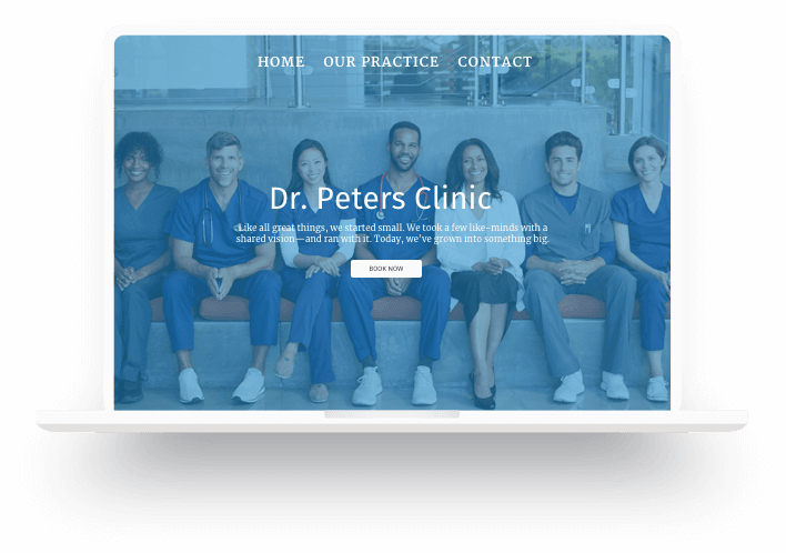 Una página web Jimdo creada para servicios de salud.