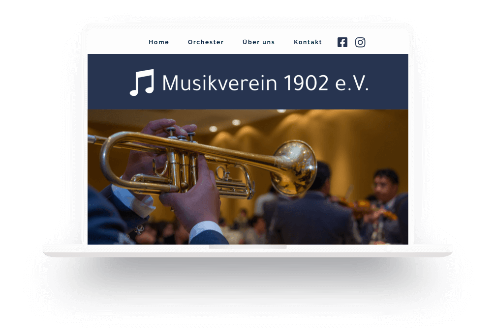 Beispiel für eine mit Jimdo erstellte Musikverein-Homepage